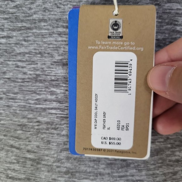 patagonia Capilene Cool Daily Hoody Long Sleeved Hooded Shirt Gray SZ XL - Picture 6 of 7